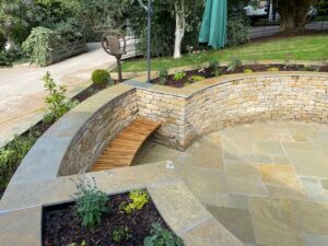 Seating in Cotswold stone garden project