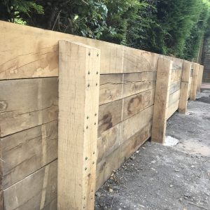 Retaining wall wood Landscape construction Bristol Landscaping Bristol